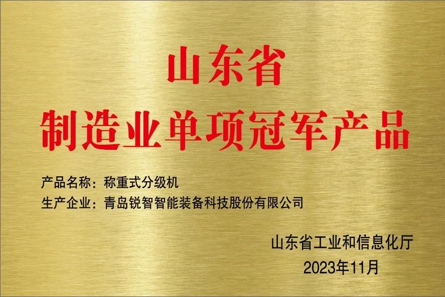 喜報！銳智智能獲評山東省制造業單項冠軍企業